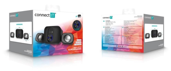 CONNECT IT Reproduktory Rumble PRO PC, 2.1, USB, 3,5mm, černá