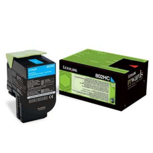 Toner LEXMARK 80C2HC0 azurový (3 000 stran)