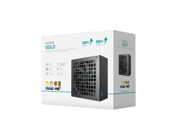 DEEPCOOL GAMERSTORM zdroj 750W PQ750G, 120mm, Plně modulární, 80+ Gold, ATX 3.1, černá