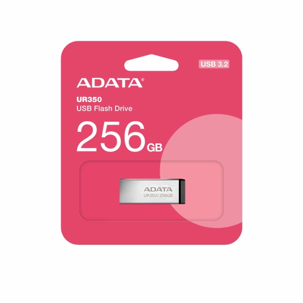 ADATA Flash Disk 256GB UR350, USB 3.2, stříbrno-černá