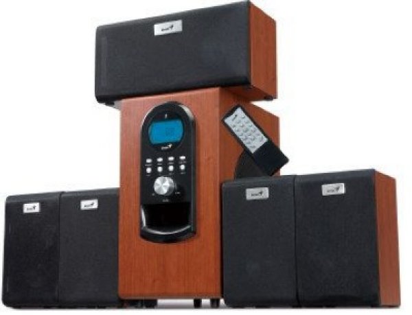 GENIUS repro SW-HF5.1 6000 II (tmavé dřevo "cherry wood", 5.1 Home Theater, 200W RMS)