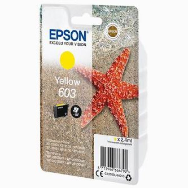 Náplň EPSON 603, C13T03U44020 žlutá - Blistr s RF