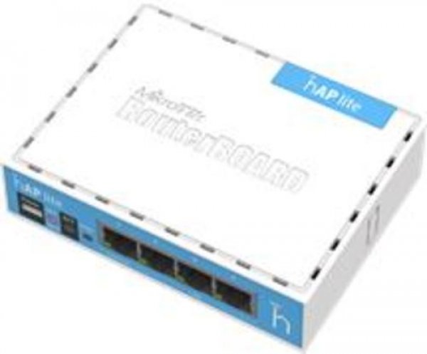MikroTik hAP Lite (classic), 650MHz CPU, 32MB RAM, 4x LAN, integr. 2.4GHz Wi-Fi, WPS, vč. L4