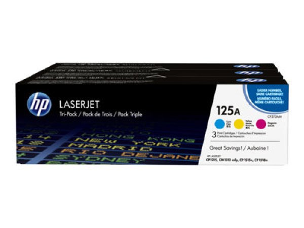 HP 125A CMY (CF373AM), multipack barevných tonerů do tiskárny  HP