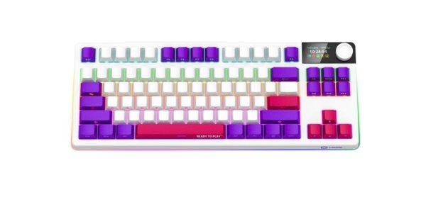 LORGAR Klávesnice KBP70TKLW, TKL mechanická, 75%, bezdrátová herní, bílá, CS