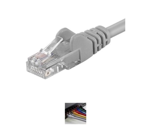 PREMIUMCORD Patch kabel UTP RJ45-RJ45 CAT5e 0.5m šedá