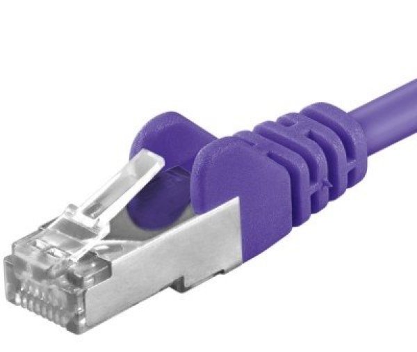 PREMIUMCORD Patch kabel CAT6a S-FTP, RJ45-RJ45, AWG 26/7 3m fialová