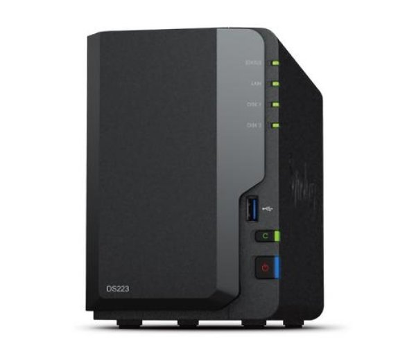 Synology DS223 DiskStation (4C/RealtekRTD1619B/1,7GHz/2GBRAM/2xSATA/2xUSB3.2/1xGbE)