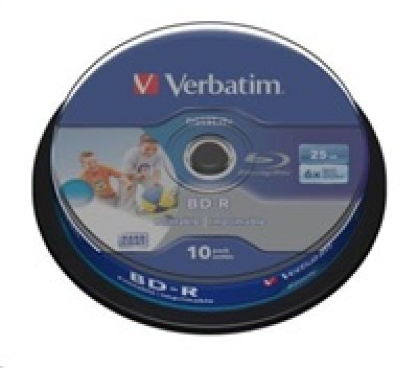 VERBATIM BD-R SL (6x, 25GB),printable, 10 cake