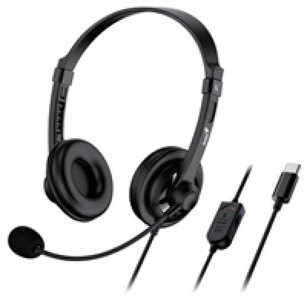Genius HS-230U USB-C, sluchátka s mikrofonem, ovládání hlasitosti, černá, 2.0, uzavřená?v=1750075202