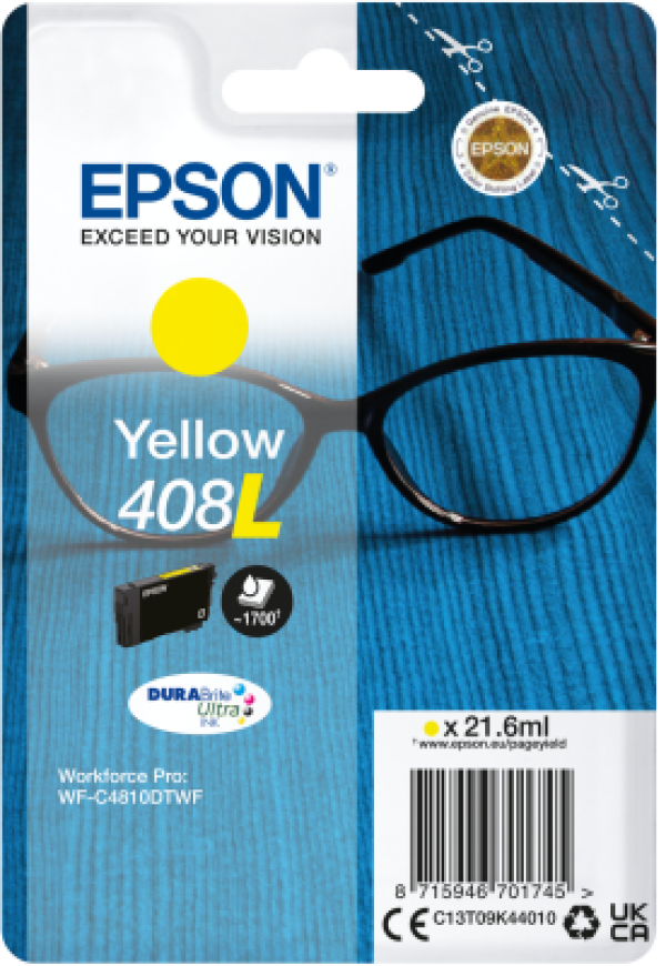 Náplň EPSON C13T09K44010, 408L DURABrite Ultra Ink žlutá (21,6 ml)