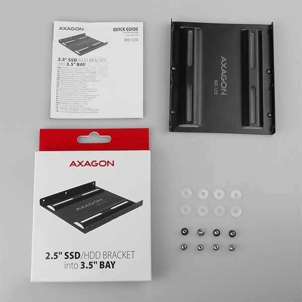 AXAGON RHD-125B, kovový rámeček pro 1x 2.5" HDD/SSD do 3.5" pozice, černý