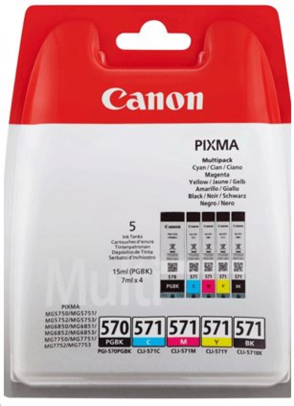 Sada náplní CANON PGI-570 + CLI-571, 0372C004 (1x15/4x7 ml)