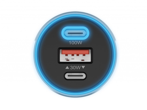 WG - Nabíječka do auta 3x USB 130W, 1x USB-C PD 100W + 1x USB-C 30W + 1x USB-A 18W, černá