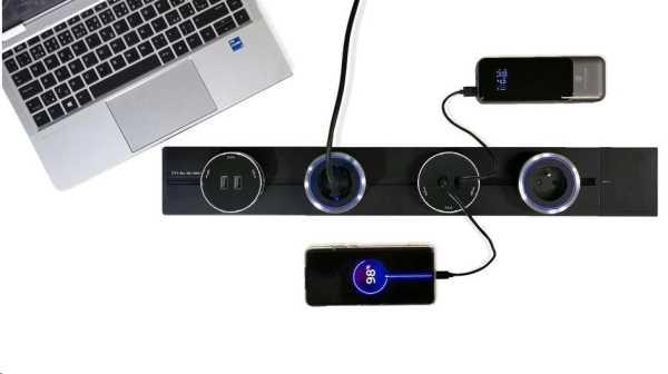 Viking zásuvková lišta LZ40 zápustná, černá