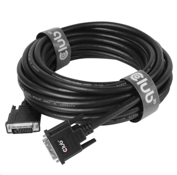 Club3D kabel DVI-D Dual Link (24+1), 10m, Bidirectional, 28 AWG