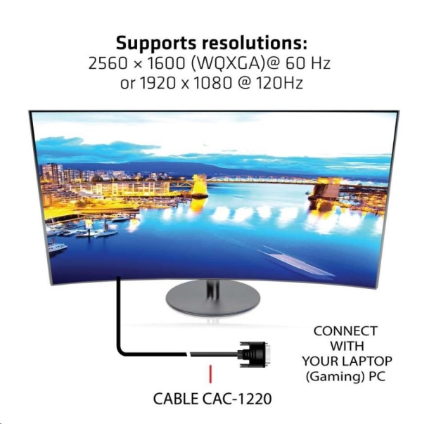 Club3D kabel DVI-D Dual Link (24+1), 10m, Bidirectional, 28 AWG