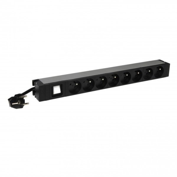 LEGRAND PDU Základní, 1U-19", výstup 8x 230V (CZ/FR), 1-fáze 16A, vstup CZ vidlice - kabel 3m, vypínač s LED indikací na?v=1761950406