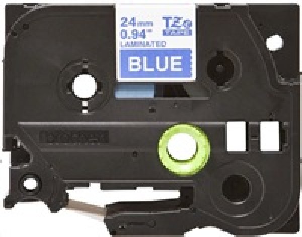 Brother TZe-555 - Bílá na modré - Role (2,4 cm x 8 m) 1 kazeta/y lamino páska - pro Brother PT-D600; P-Touch PT-D800, P900, P950; P-Touch Cube Plus PT-P710