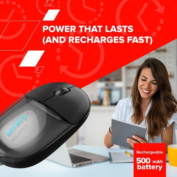 CANYON mouse OnClick 24 BT/ Wireless Transparent/Blue