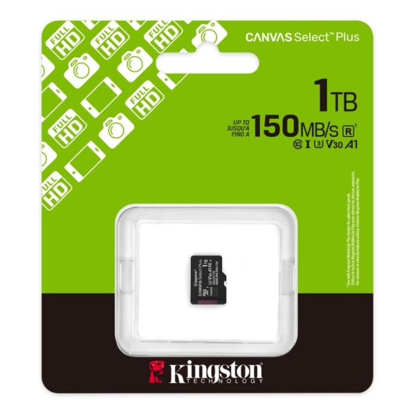 Kingston MicroSDXC karta 1TB Canvas Select Plus, U3, V30, A1