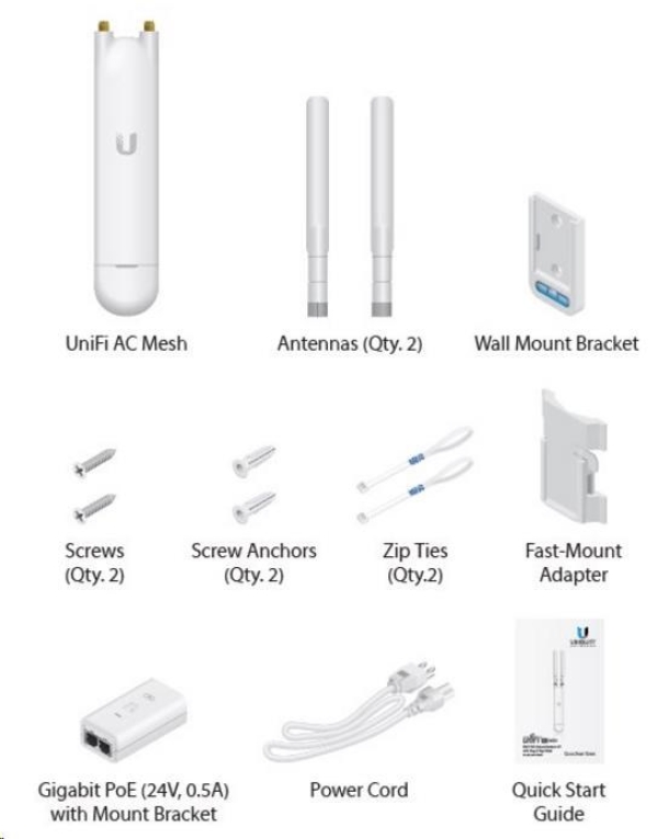 UBNT UniFi AP AC Mesh,5-PACK, bez PoE! [vnitřní/venkovní mesh AP,2.4GHz(300Mbps)+5GHz(867Mbps),2x2MIMO,802.11a/b/g/n/ac]