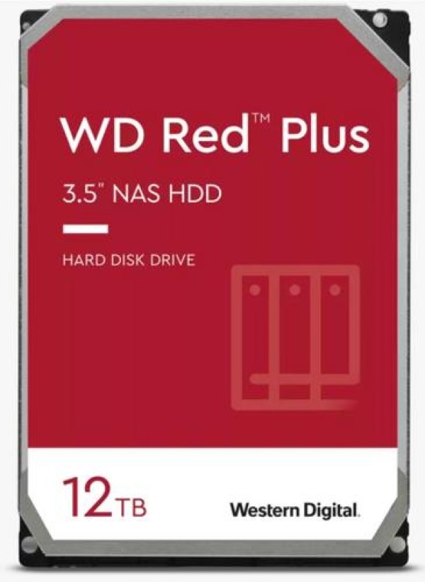 WDC WD120EFGX hdd RED PLUS 12TB SATA3-6Gbps 7200rpm 512MB RAID (24x7 pro NAS) 260MB/s CMR Air