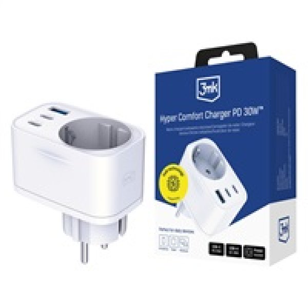 3mk síťová nabíječka Comfort Charger GaN 30W, bílá?v=1754602803