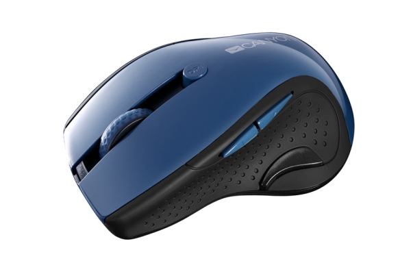 CANYON myš 2,4Ghz bezdrátová CMSW01, 000/1600 dpi, 6 tlacítek, blue LED senzorr, modrá