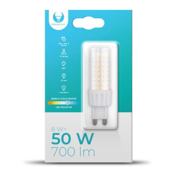 LED žárovka Forever G9 8W studená bílá (6000K)?v=1750017603