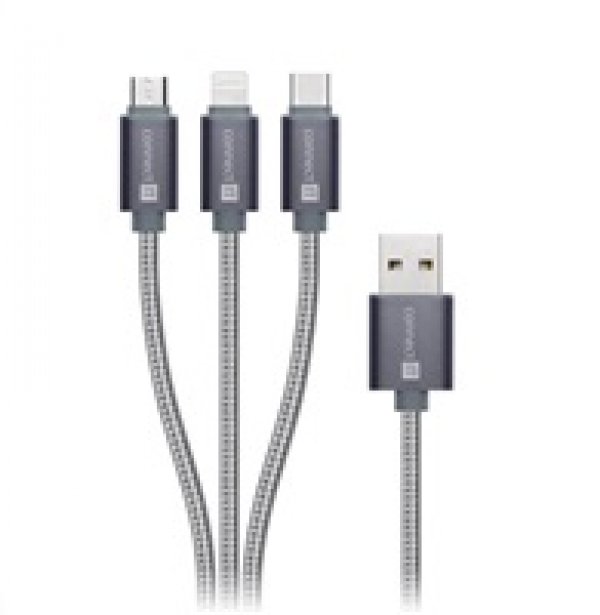 CONNECT IT Wirez 3in1 USB-C & Micro USB & Lightning, silver gray, 1,2 m?v=1756503606