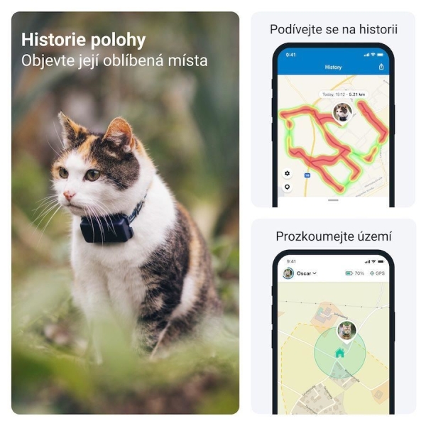Tractive GPS CAT Mini – sledování polohy a aktivity pro kočky - tmavě modrý