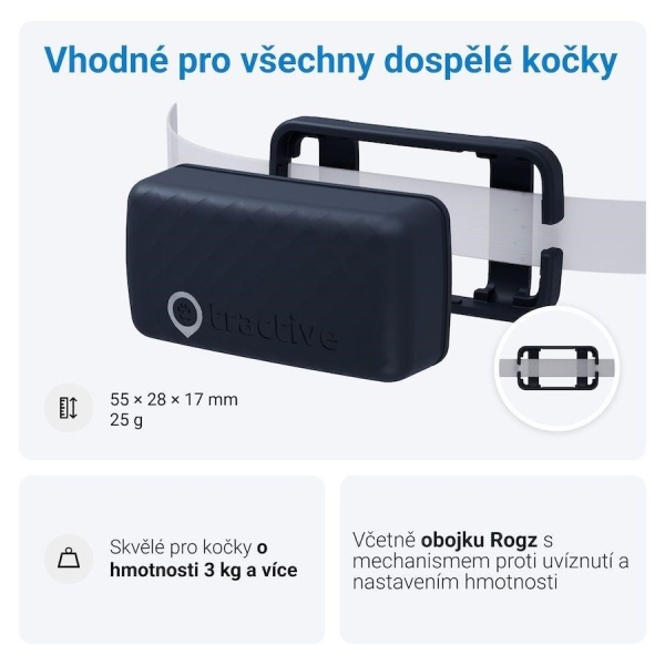 Tractive GPS CAT Mini – sledování polohy a aktivity pro kočky - tmavě modrý