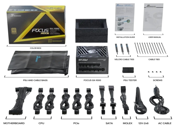 SEASONIC zdroj 1000W Focus GX-850, 80+ GOLD, ATX 3.1, PCIe 5.1