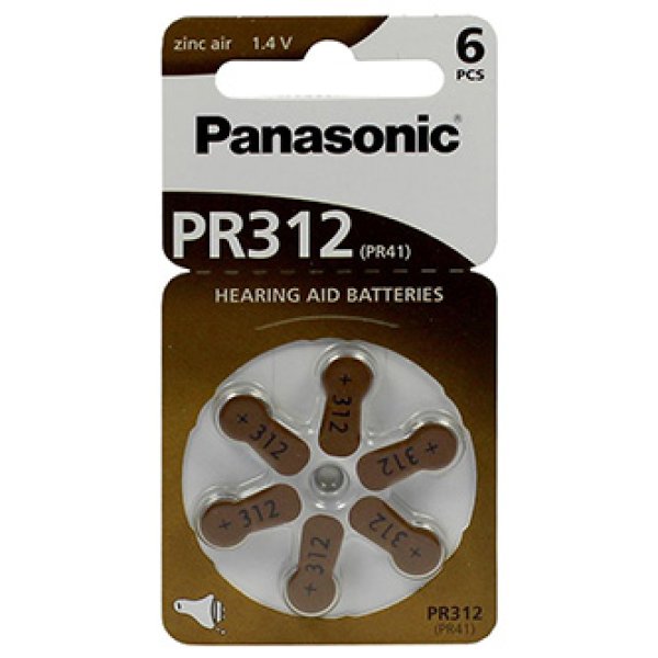 PANASONIC Zinkovzduchová baterie PR-312(41)/6LB AA 1,2V (Blistr 6ks)