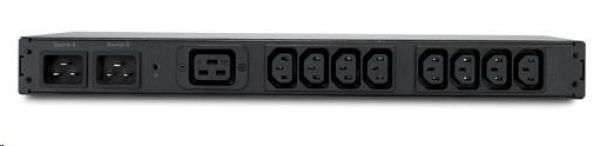 APC NetShelter Rack ATS, 230V, 16A, (8)C13 (1)C19 out, 1U, IEC-320 C20 (2)