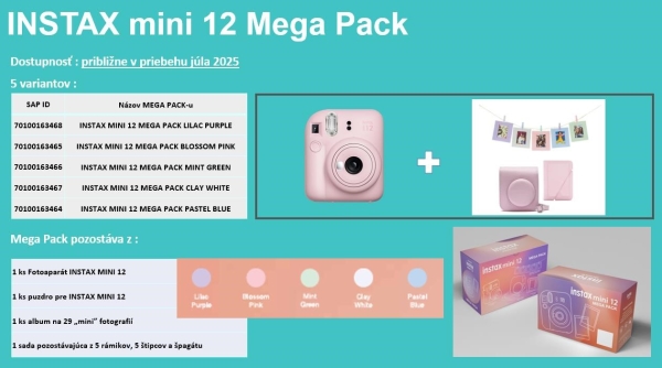 Fujifilm MINI 12 MEGA PACK fialový