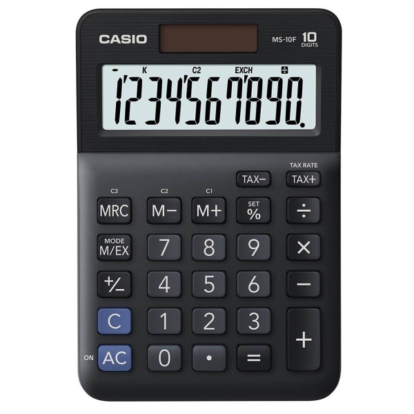 CASIO kalkulačka MS 10 F, černá, stolní, desetimístná