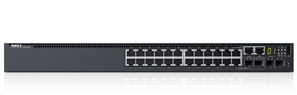 Dell Networking S3124 L3 24x 1GbE 2xCombo 2x 10GbE SFP+ fixed ports Stacking IO to PSU airflow 1x AC PSU