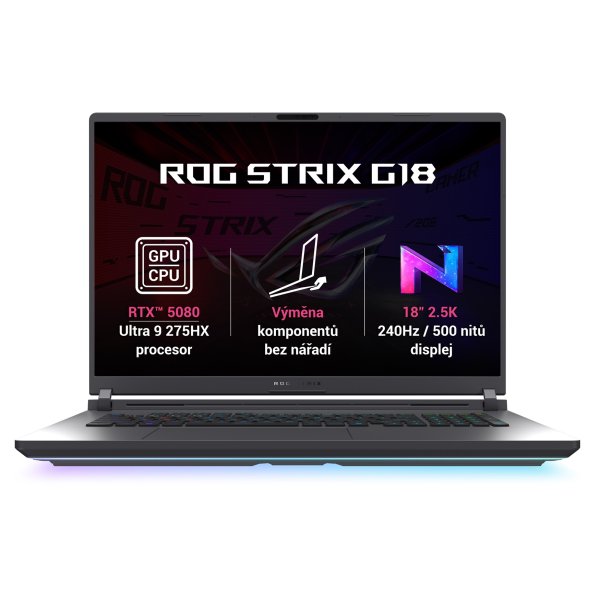 ASUS NTB ROG Strix G18 (G815LW-NEBULA003W), Ultra 9-275HX, 18" 2560 x 1600, 16GB, 1TB SSD, RTX 5080, W11 Home, Black