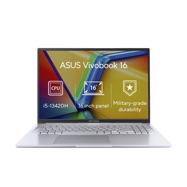 ASUS NTB Vivobook 16 (X1605VA-MB1681W), i5-13420H, 16" 1920 x 1200, 16GB, 512GB SSD, Iris X, W11 Home, Silver