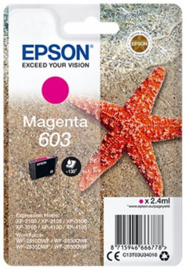 Náplň Epson 603, C13T03U34010 purpurová