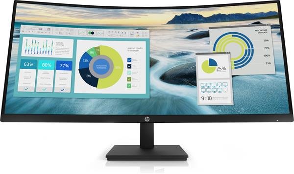 HP LCD P34hc G4 WQHD 34" VA monitor 34palců prohnutý matný, 3440x1440, 5ms, VA, 250cd, repro (1x HDMI, 1x DPort, USB-C)