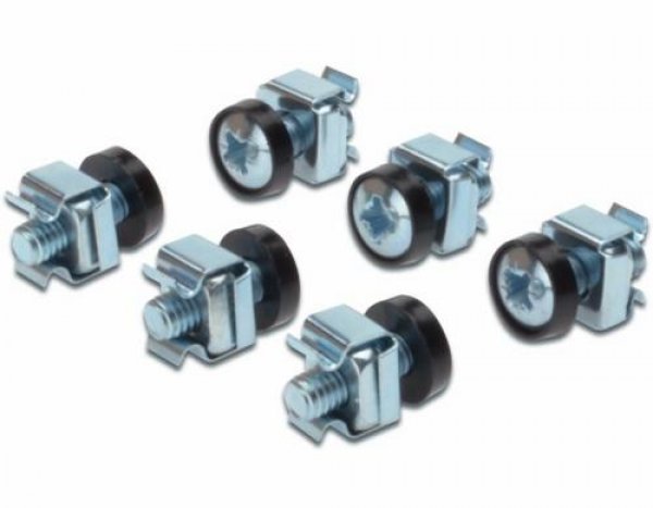 PremiumCord Sada montážní do racku ,4x šroub M6, 4x nut, 4x plastová podložka