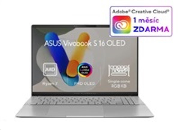 ASUS NTB Vivobook S16 OLED (M5606KA-OLED094X), AI 7 350, 16" 3K, 24GB, 1TB SSD, AMD Radeon, W11 Pro, Cool Silver?v=1763419203