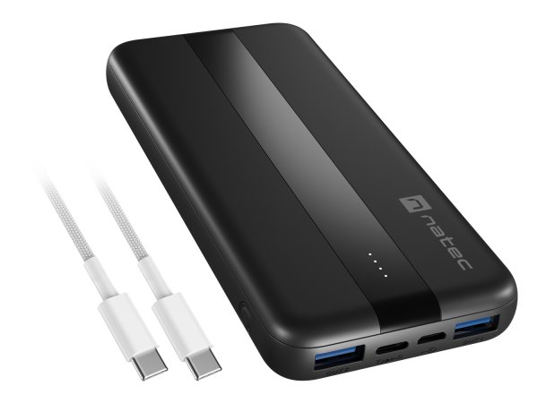 Power banka Natec TREVI SLIM Q V2 10000mAh, 2X USB-A 18W, 1X USB-C 20W, USB-C - USB0-C kabel, černá?v=1750334404