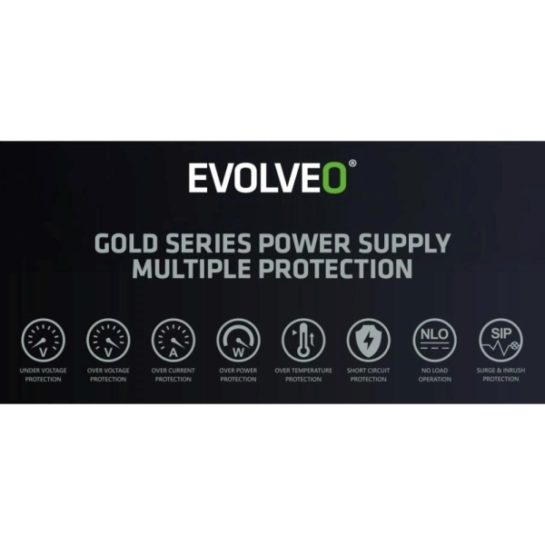 EVOLVEO G650,zdroj650W,ATX3.1,14cm,aPFC,80+GOLD,3YRW