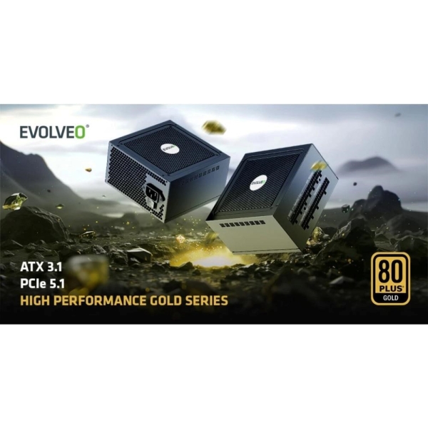 EVOLVEO G650,zdroj650W,ATX3.1,14cm,aPFC,80+GOLD,3YRW