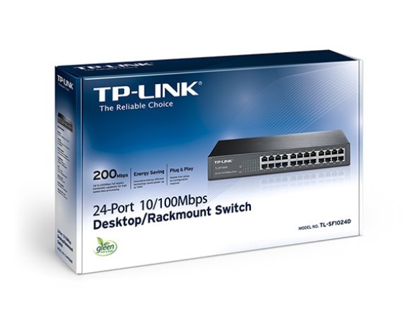 TP-Link switch TL-SF1024D (24x100Mb/s, fanless)