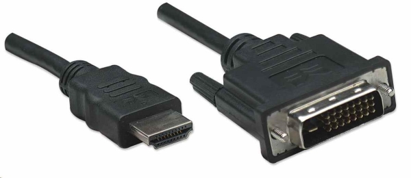 Manhattan kabel HDMI na DVI-D, Dual Link, 1m, černá